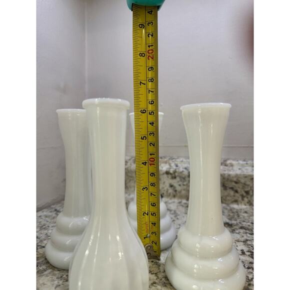 Vintage Randall Milk Glass Vases Beehive Stacked Set Of 4 - Picture 7 of 7